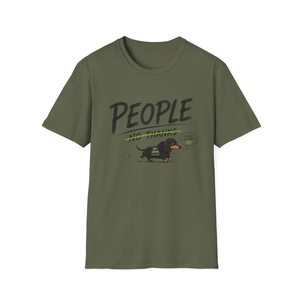 People - No Thanks Dachshund T-Shirt